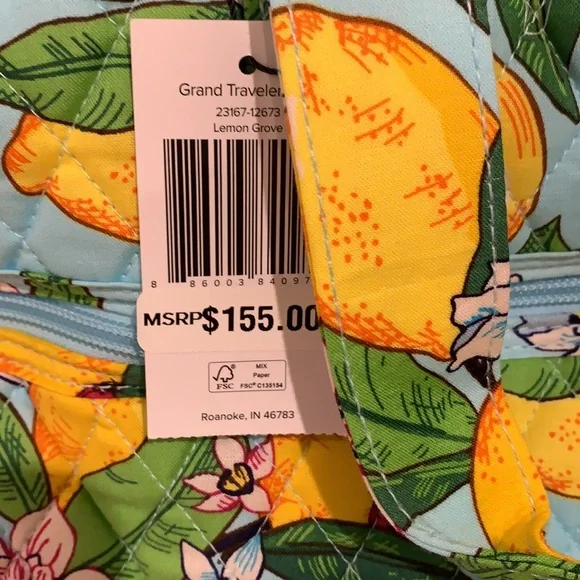 NWT vera bradley grand traveler duffel bag lemon grove - Picture 2 of 10